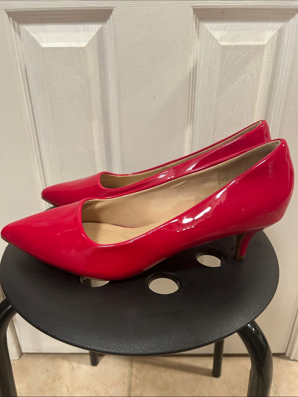 Red Kitten Heel Pumps Size 11